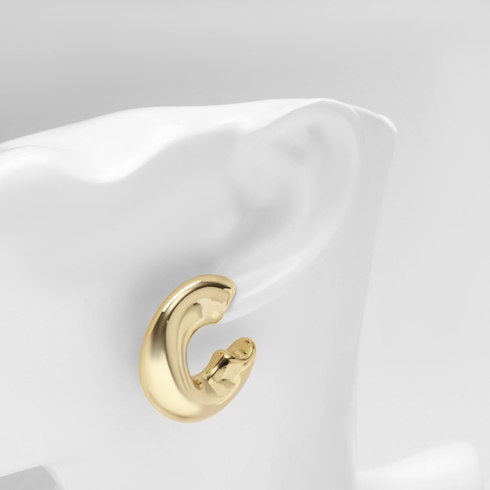 Серьги-кольца &laquo;Тренд&raquo; мятые, круг, цвет золото