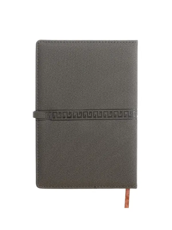 Ежедневник недатированный формат А5, с хлястиком, 112л, линия, пвх, Узор Серый