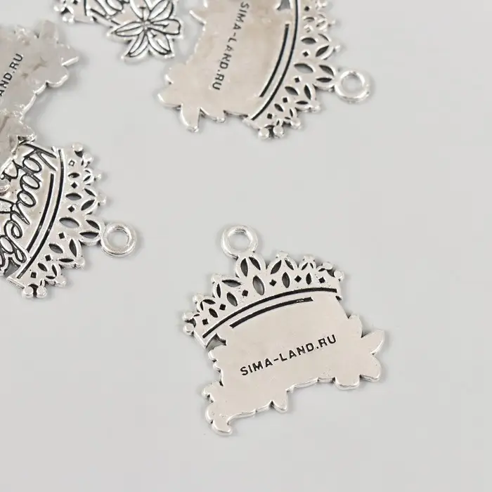 Металлический элемент, декоративная подвеска &laquo;Арт Узор. Королева&raquo;, 2.5&times;2.5 см