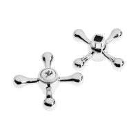 Ручка на смеситель ZEIN Z101, крест, для кран-букс со штоком на 20 шлицов, цинк, цвет хром