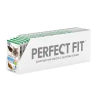Влажный корм для кошек Perfect Fit "Красивая шерсть, здоровая кожа", 75 г, лосось, пауч