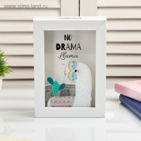 Копилка интерьерная пластик "Лама с кактусом, в очках" 17х12х3,8 см