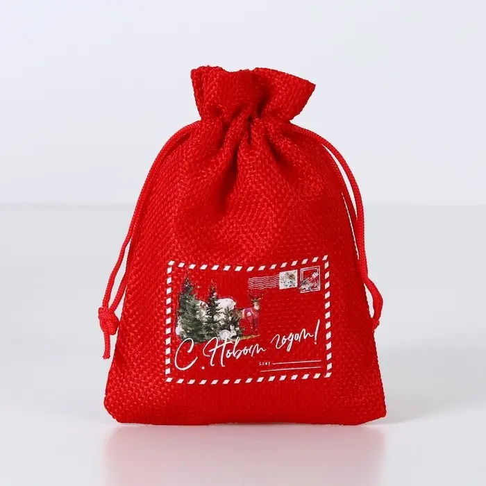Мешочек новогодний подарочный с термонаклейкой &laquo;Письмо&raquo;, 10 х 14 см +/- 1.5 см