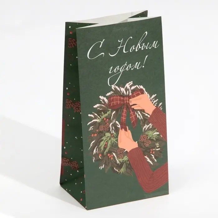 Пакет без ручек &laquo;Венок&raquo;, 10 х 19.3 х 7 см