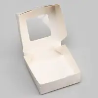Коробка пищевая, с окном, белый, 11,5 х 11,5 х 4 см