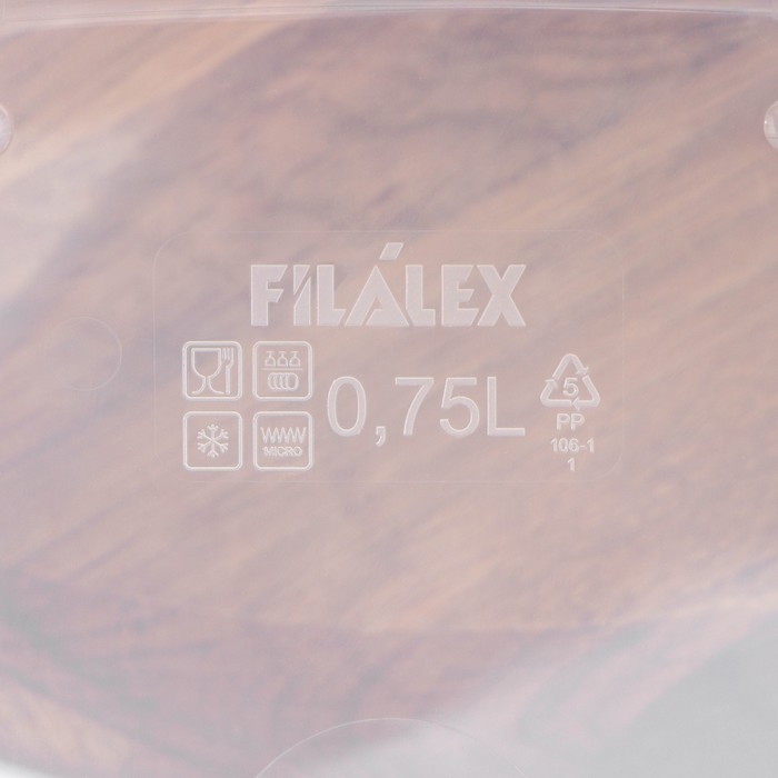 Контейнер пищевой Lock&Ok, 750 мл, 18,6&times;12,2&times;5,5 см, цвет прозрачный, крышка бежевая