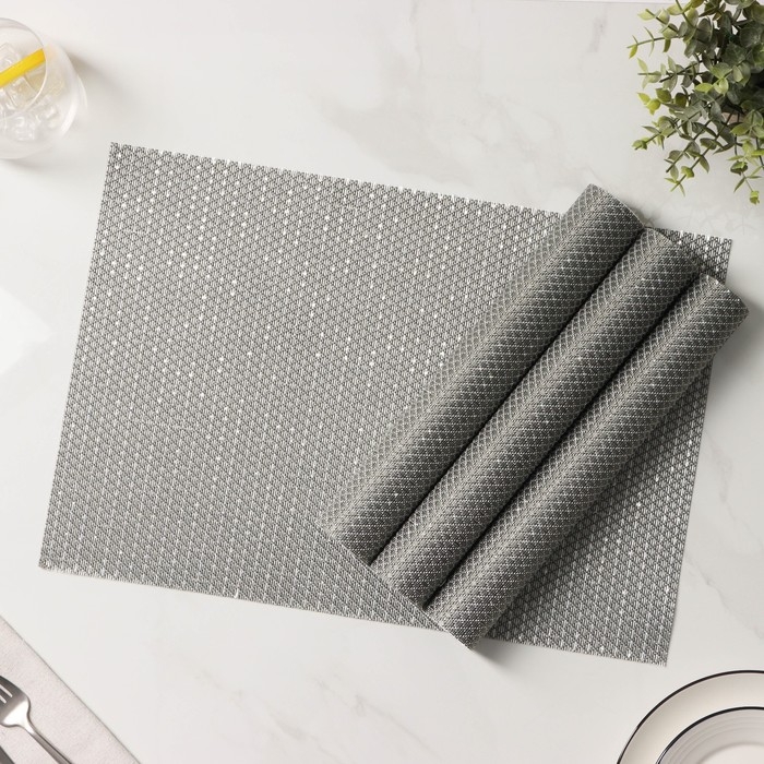 Салфетки сервировочные на стол Доляна Star, 4 шт, 45&times;30 см, цвет серый