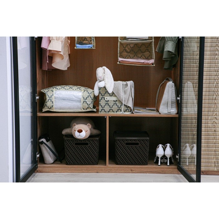 Короб стеллажный для хранения Доляна &laquo;Гэтс&raquo;, 25&times;25&times;25 см, цвет бежевый