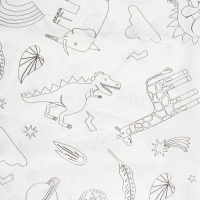 Скатерть раскраска Доляна &laquo;Милые зверята&raquo;, детская, одноразовая, бумага, 120&times;180 см, белая