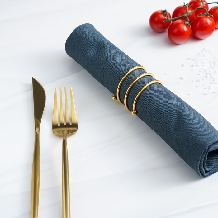 Кольцо для салфеток &laquo;Спираль&raquo;, 4,5&times;4 см, цвет золотой