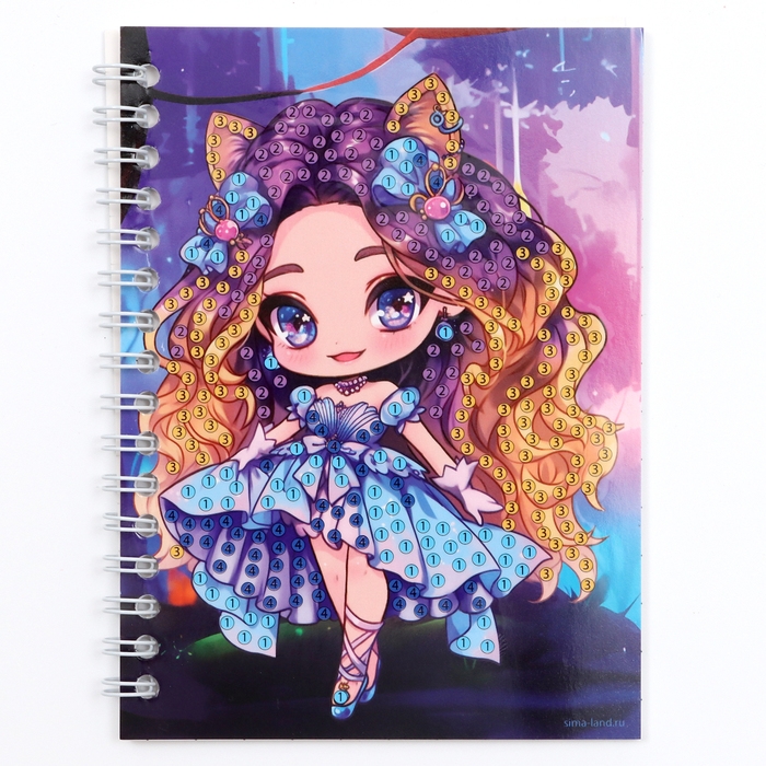 Алмазная мозаика с частичным заполнением для детей на блокноте &laquo;Модница&raquo;, 11 х 15 см, 48 листов