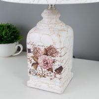 Лампа настольная керамика "Букет с пионами" прямоугольная Е14 220В 42х25х25 см RISALUX