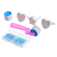 Печать цветная &laquo;Зайка&raquo;, набор 3 шт., ролик-печать с 2 насадками, штемпельная подушка