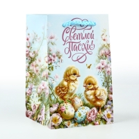 Пакет подарочный под кулич &laquo;Пасха&raquo;, цыплята, 10 &times; 16 &times; 10 см