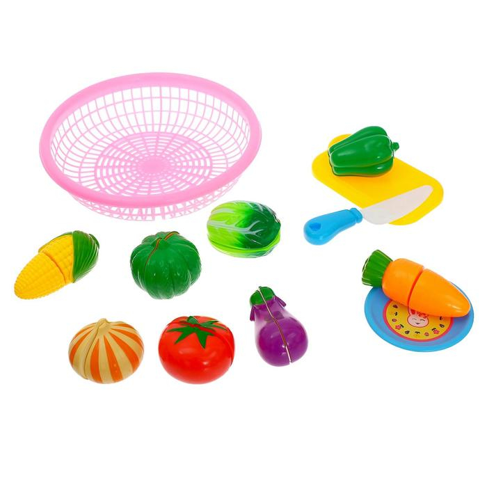 Набор продуктов-нарезка &laquo;Поварёнок&laquo; в корзинке, на липучках, 12 предметов, цвета МИКС