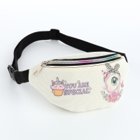 Сумка поясная детская на молнии &laquo;Выбражулька&raquo;, цвет молочный