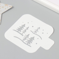 Трафарет пластиковый "Зимний лес", размер 9х9 см