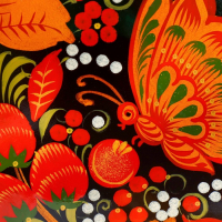 Тарелка &laquo;Блинная&raquo;, хохлома D-30