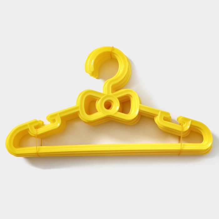 Плечики - вешалки для одежды Доляна, 28,5&times;0,4&times;14,5 см, 10 шт, детские, цвет жёлтый