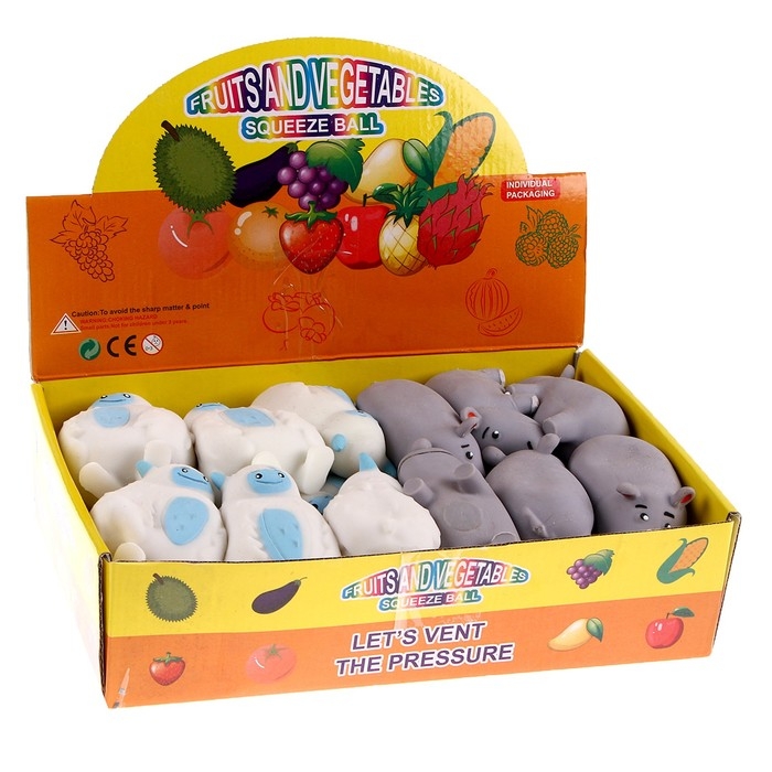 Мялка тянучка &laquo;Звери&raquo; с песком, виды МИКС