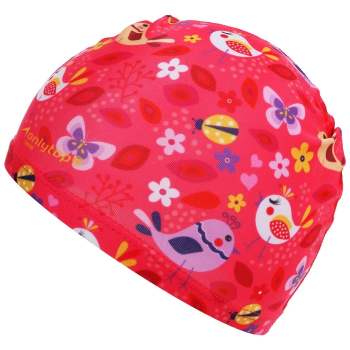 Шапочка для плавания детская ONLYTOP &laquo;Птички&raquo;, тканевая, обхват 46-52 см