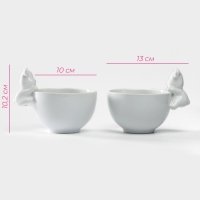 Набор салатников керамических Доляна &laquo;Мишка Отто&raquo;, 13&times;10,2 см, цвет белый, 2 шт