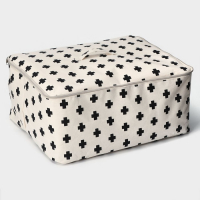 Кофр для хранения вещей &laquo;Ажур&raquo;, 55&times;42&times;25 см, цвет чёрно-молочный