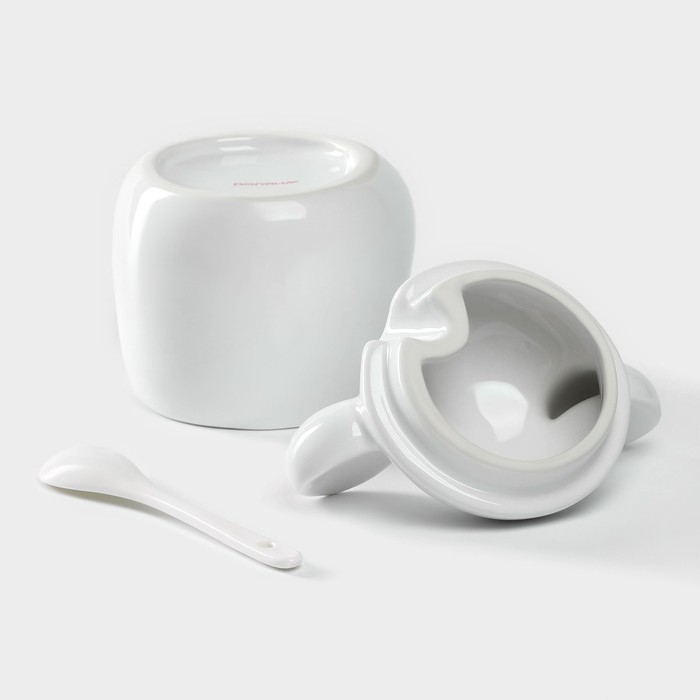 Банка для хранения сыпучих продуктов Доляна &laquo;Мишка Отто&raquo;, 400 мл, 11&times;12&times;12,5 см, цвет белый