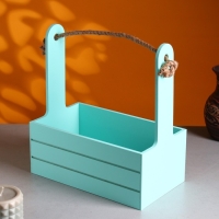 Набор кашпо деревянных 3 в 1 (29&times;18&times;33; 25&times;15&times;30; 21&times;12&times;23) "Аром", Мятный