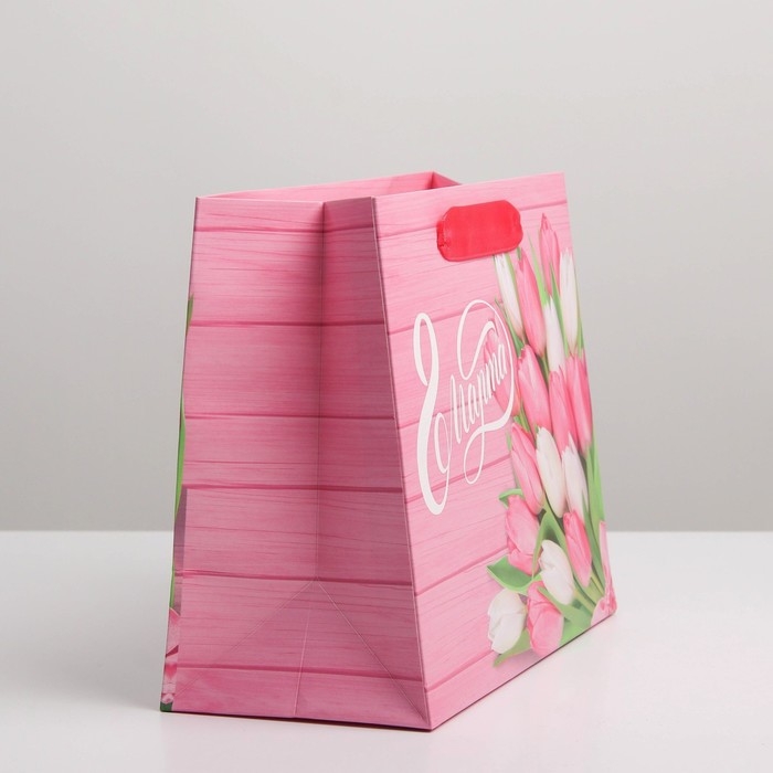Пакет подарочный ламинированный горизонтальный, упаковка, &laquo;Женский день&raquo;, MS 23 х 18 х 10 см