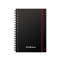 Тетрадь А6 на спирали, 80 листов в клетку, ErichKrause Accent, пластиковая обложка, на резинке, блок офсет 100% белизна, МИКС