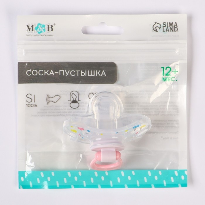 Соска - пустышка силиконовая ортодонтическая &laquo;Зайка&raquo;, от 12 мес., с колпачком, цвет розовый