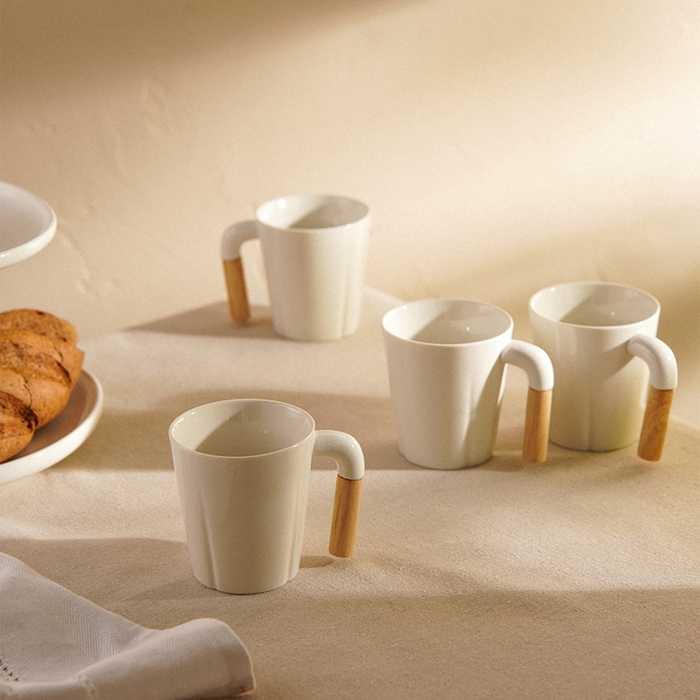 Набор кружек фарфоровых SL Home &laquo;Тренто&raquo;, 250 мл, цвет белый