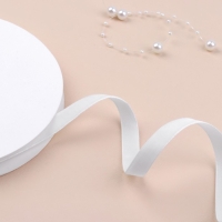 Лента бархатная, 10 мм, 18 &plusmn; 1 м, цвет белый №01