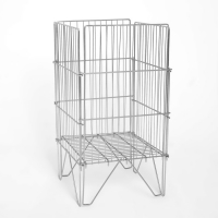 Корзина-накопитель, разборная, 42&times;42&times;80 см, цвет хром регулируемое дно