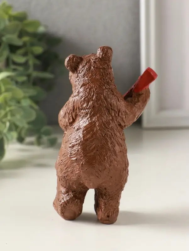 Статуэтка "Медведь с домрой" 11х7 см, коричневый