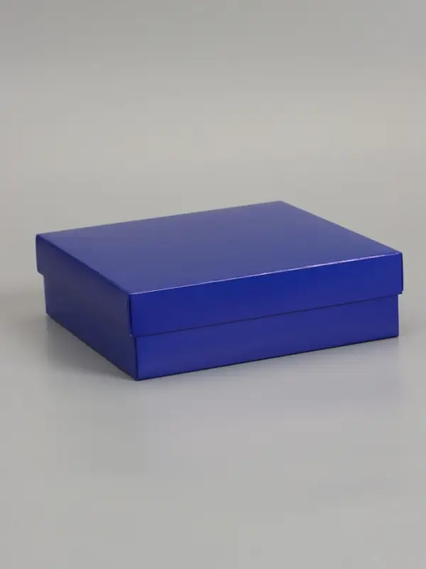 Коробка складная, крышка-дно, синяя, 20 х 20 х 6 см