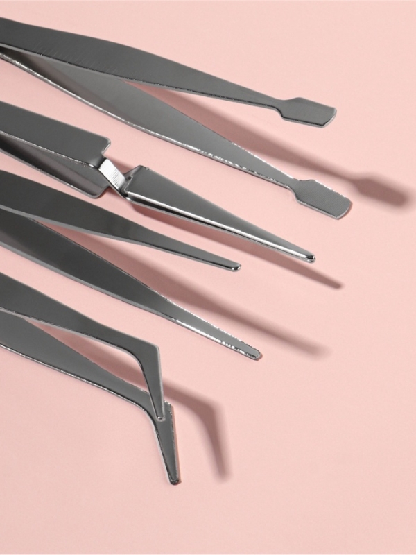 Набор пинцетов для рукоделия, 11.7/12.3/11.2/11.9, цвет серебристый