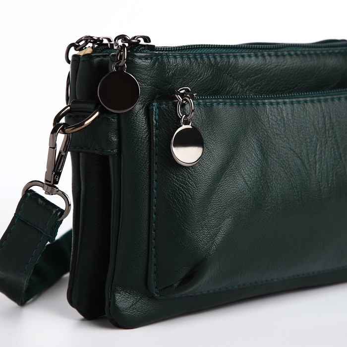 Сумка кросс-боди на молнии, цвет зелёный