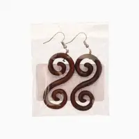 Серьги " Спираль" дерево соно