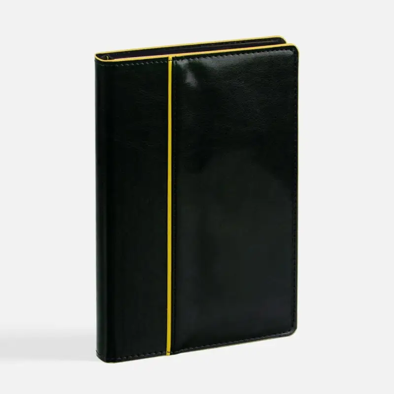 Ежедневник Alanis, недатированный, черный c желтым