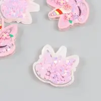 Шейкер для творчества акрил "Спящий единорожек с цветами" с глиттером 0,5х3,7х3,6 см