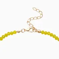 Чокер из бисера &laquo;Хрусталь&raquo;, сердце, жёлтый в золоте, 37 см + 5 см доп, цепочка