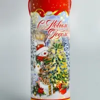 Подарочная коробка, тубус под бутылку &laquo;Золотая елочка&raquo; 120х345мм (325 мм внутр. Высота)&para;