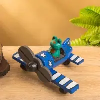 Сувенир интерьерный "Лягушка на самолёте" 15х13х8 см, дерево