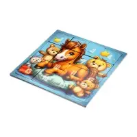 Головоломка &laquo;Пятнашки. Жеребёнок с игрушками&raquo;, логическая настольная игра, 22&times;22 см