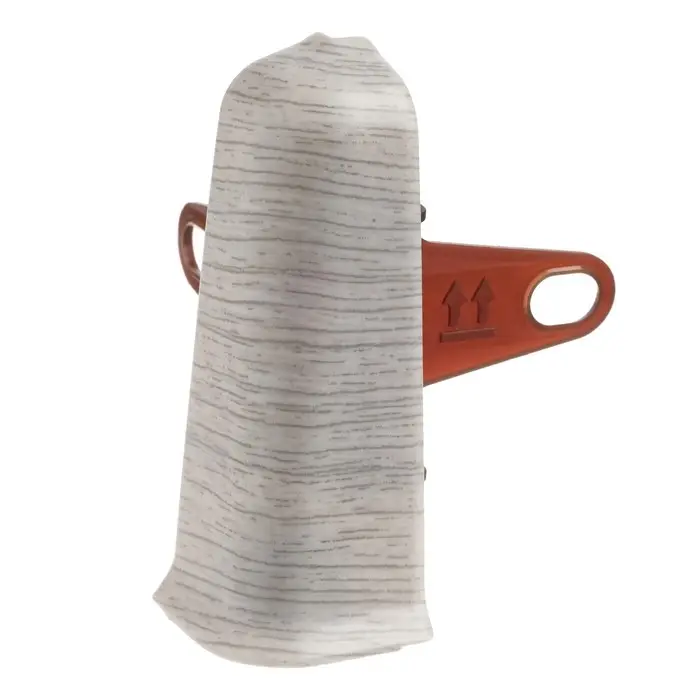 Угол наружный (внешний) с крепежом для плинтуса &laquo;Деконика&raquo;, 70 мм, цвет 253 ясень серый