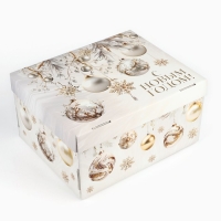 Коробка подарочная новогодняя складная &laquo;Золотая роскошь&raquo;, 31.2 х 25.6 х 16.1 см