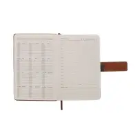 Ежедневник недатированный формат А5, с хлястиком, 128л, линия, пвх, Коричневый