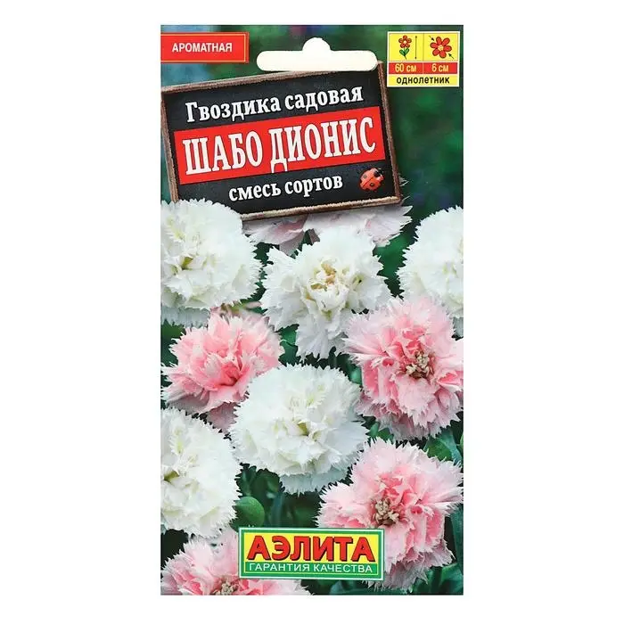 Семена цветов Гвоздика "Шабо Дионис", смесь окрасок, О, 0,05 г